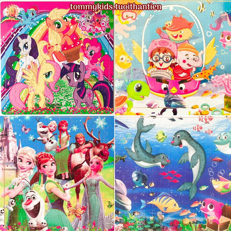 Tranh Ghép Hình 100 200 Mảnh Khung Bảng Gỗ Nhiều Chủ Đề Xếp Hình Có Nền