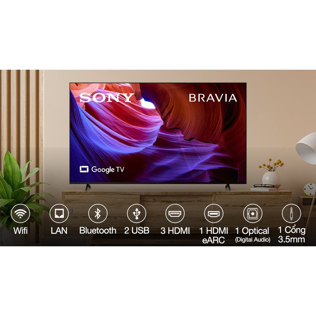 Google Tivi Sony 4K 85 inch KD-85X85K 2022 - Malaysia sản xuất