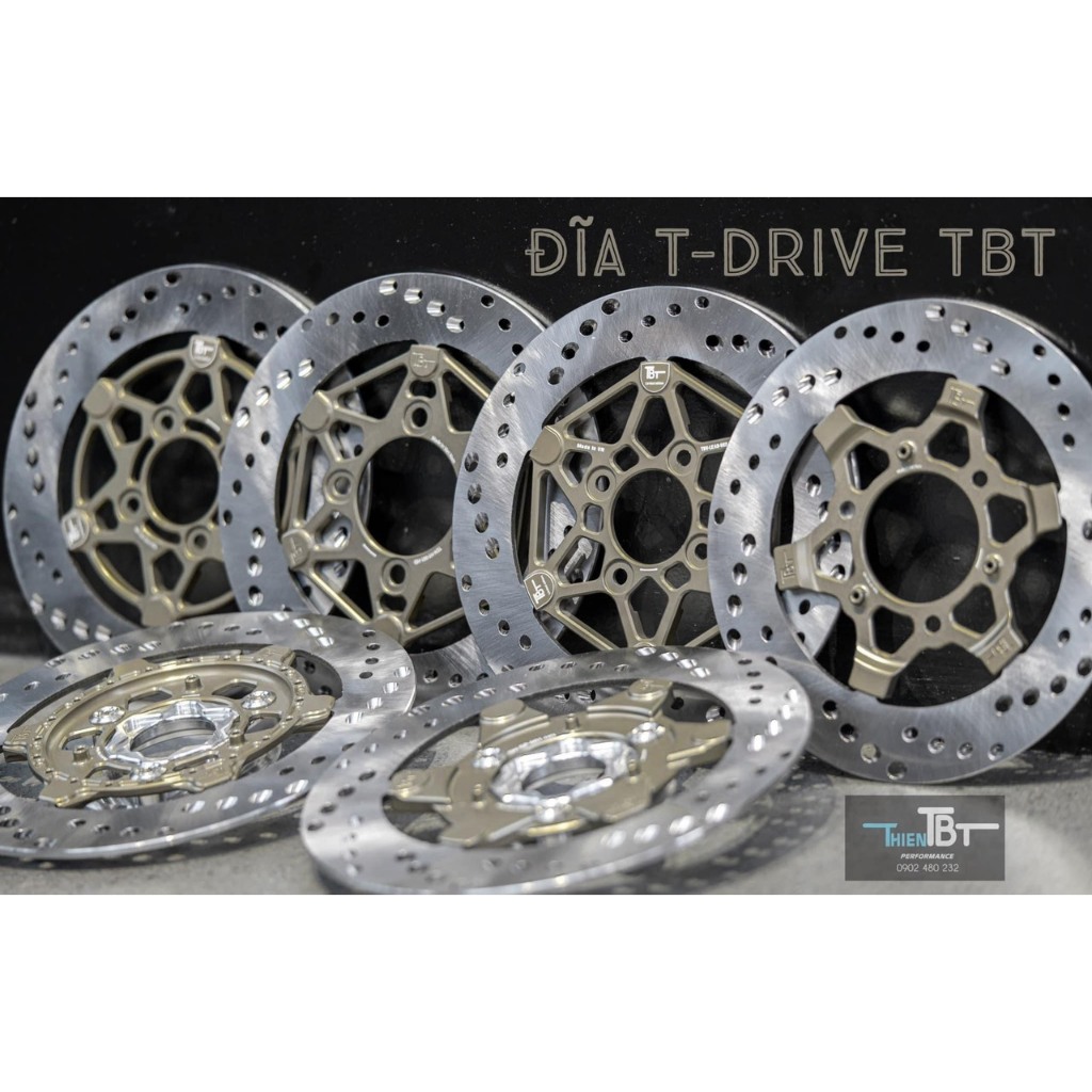 Đĩa T-Drive TBT 220mm chính hãng: 4 lỗ thông đụng, 4 lỗ Lead