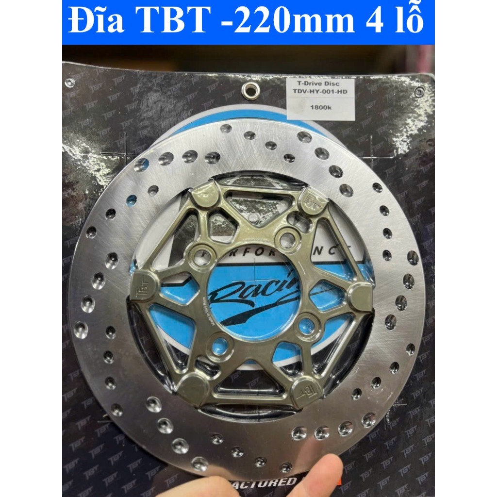 Đĩa T-Drive TBT 220mm chính hãng: 4 lỗ thông đụng, 4 lỗ Lead