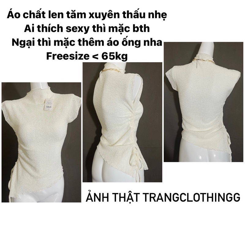 Áo crotop len tăm,Áo crotop vạt chéo , Áo Cộc Tay Vạt Chéo thun gân dày dặn phong cách hàn quốc