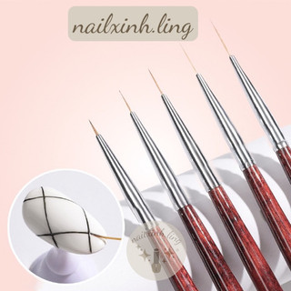 Cọ vẽ nét mảnh cán gỗ , cọ râu vẽ móng chuyên dụng cho dân làm nail - r11