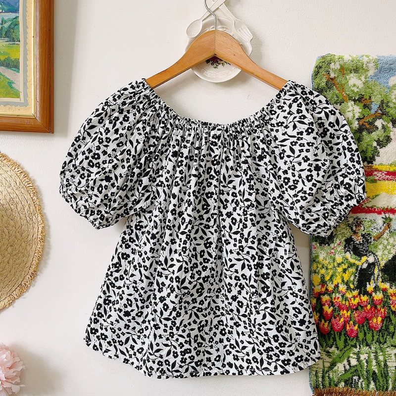 Áo xô tay bồng hoa nhí