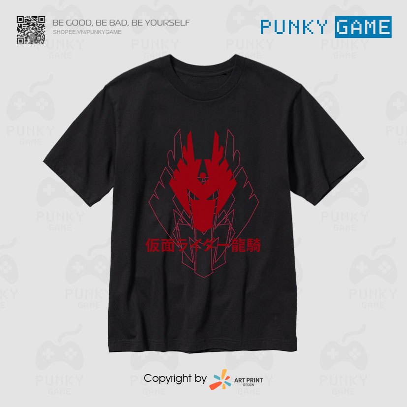 Áo thun Kamen Rider RYUKI Digital Design Black T-Shirt ngắn tay