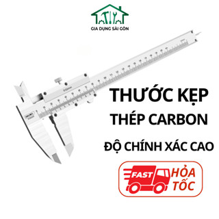 Thước Kẹp Cơ Deli 150mm - 300mm Độ Chính Xác Cao - Chất Liệu Thép Cacbon Siêu Bền Chống Mòn Gỉ chỉ số khắc bằng laser