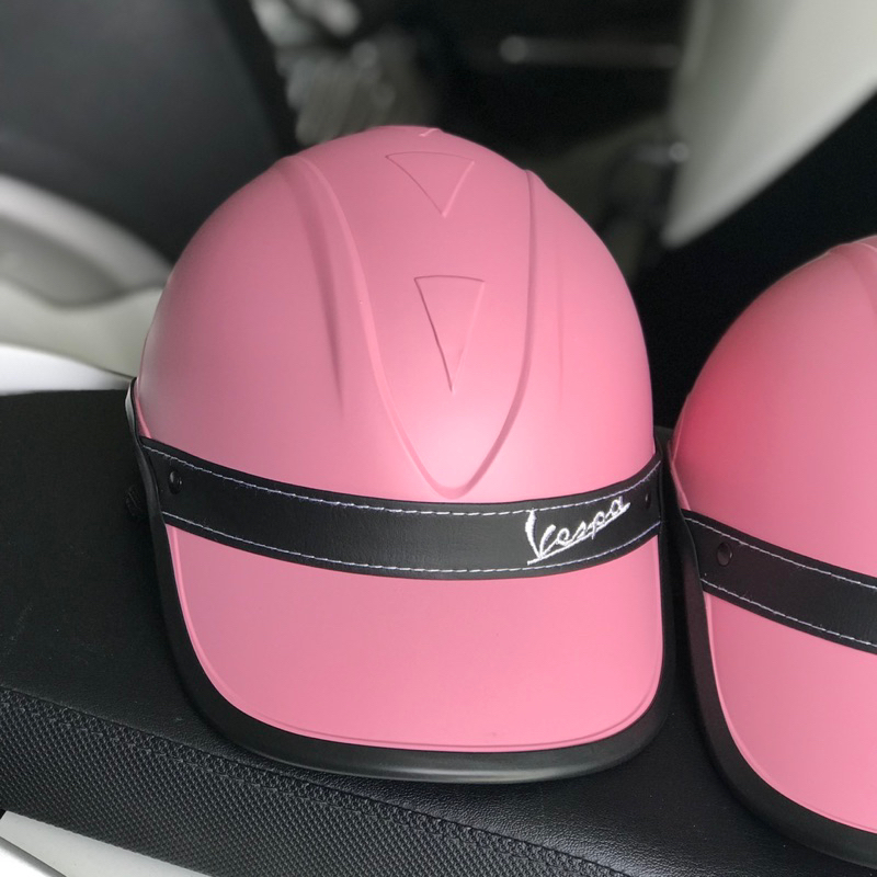 Nón Bảo Hiểm kết vespa hồng viền đen