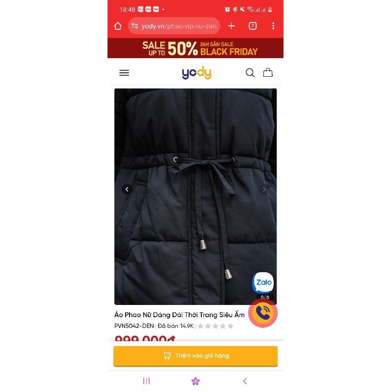 Áo Phao Nữ Dáng Dài Thời Trang Siêu Ấm _ Yody