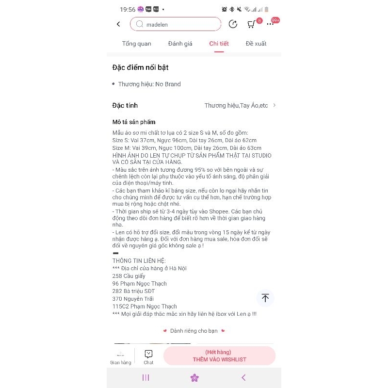 Áo sơ mi trơn ngắn tay_ Madelen