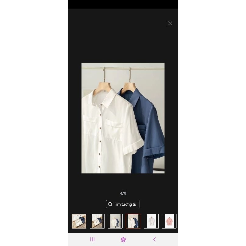 Áo sơ mi trơn ngắn tay_ Madelen