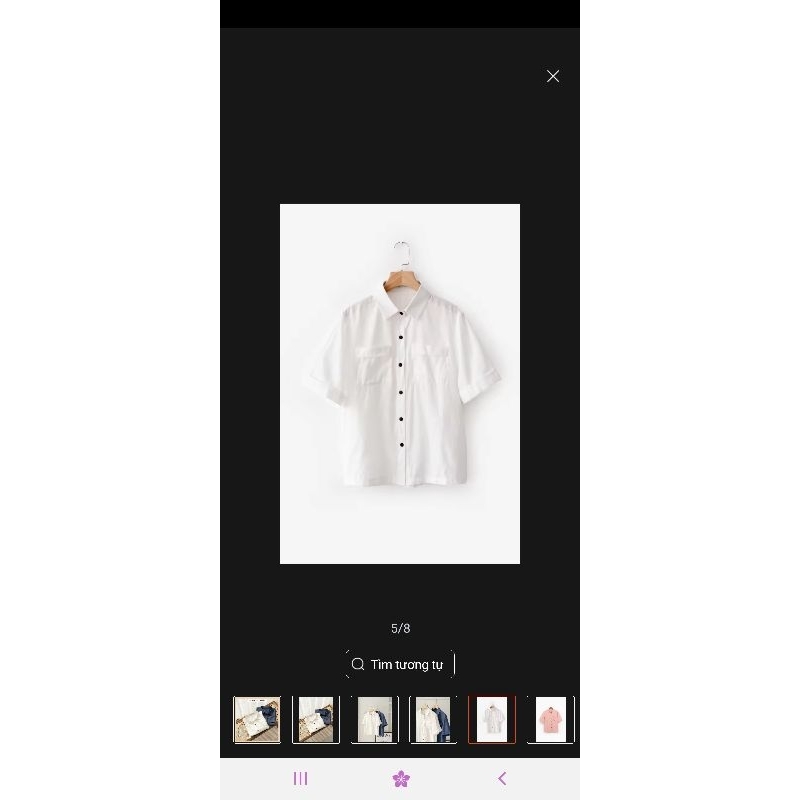 Áo sơ mi trơn ngắn tay_ Madelen