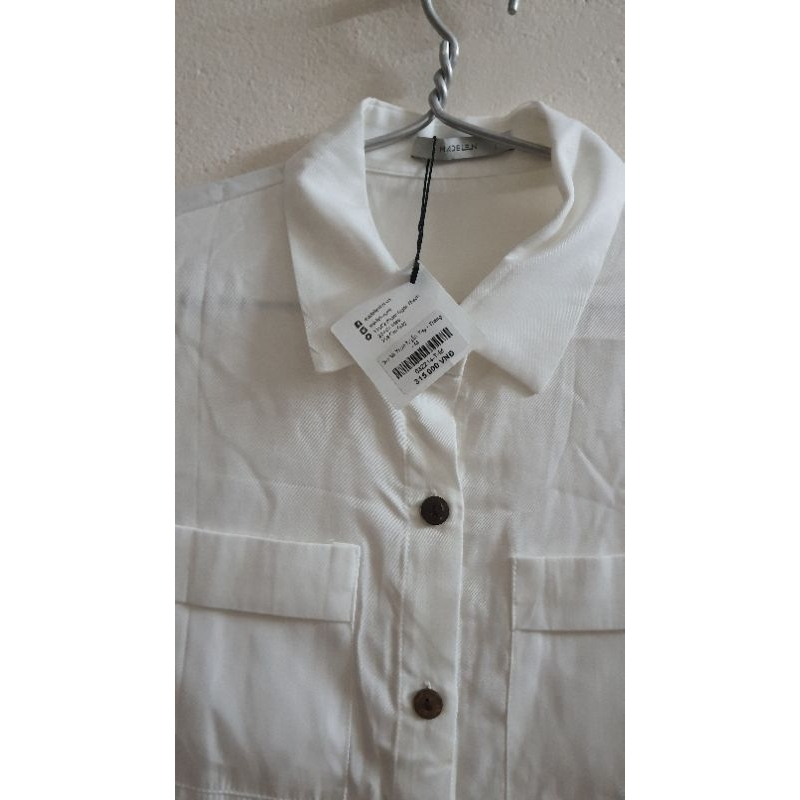 Áo sơ mi trơn ngắn tay_ Madelen