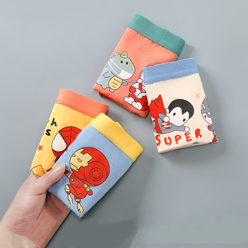 Combo 4 quần sịp đùi bé trai họa tiết phi hành gia, quần lót cho bé trai cotton thoáng mát hình ngộ nghĩnh dễ thương