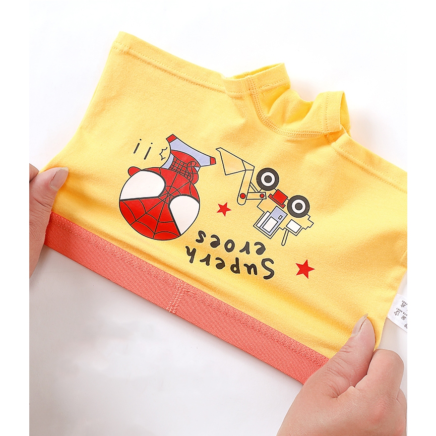 Combo 4 quần sịp đùi siêu nhân cho bé trai, quần lót cho bé trai cotton thoáng mát hình ngộ nghĩnh dễ thương
