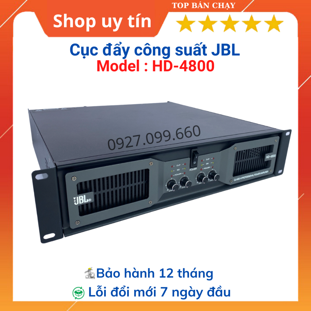 Cục đẩy 4 kênhJBL HD-4800 công suất 4x600w/8ôm,4x900w/4ôm- 40 sò dùng cho gia đình,Phòng Hát,Sự Kiện