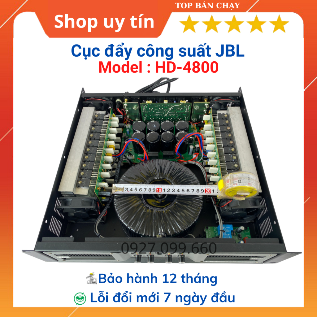 Cục đẩy 4 kênhJBL HD-4800 công suất 4x600w/8ôm,4x900w/4ôm- 40 sò dùng cho gia đình,Phòng Hát,Sự Kiện