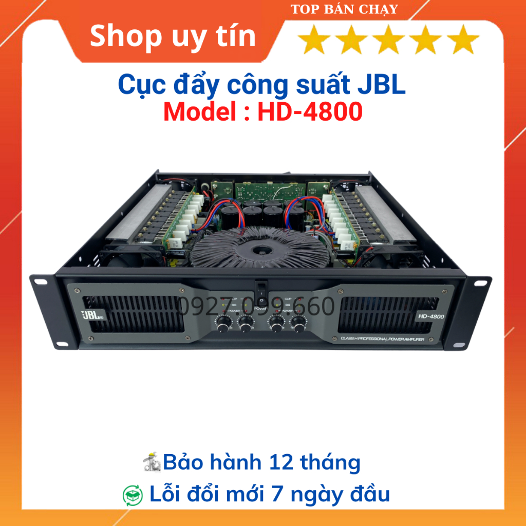 Cục đẩy 4 kênhJBL HD-4800 công suất 4x600w/8ôm,4x900w/4ôm- 40 sò dùng cho gia đình,Phòng Hát,Sự Kiện