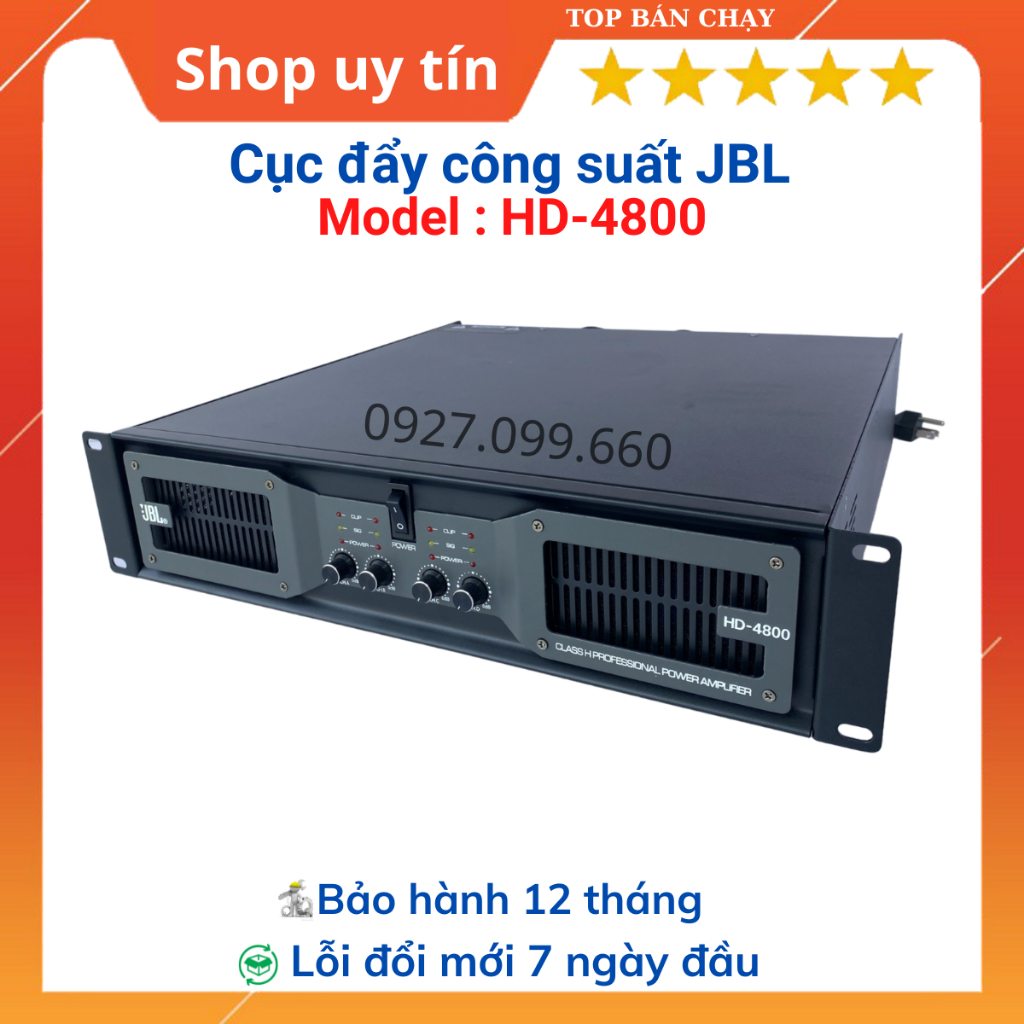 Cục đẩy 4 kênhJBL HD-4800 công suất 4x600w/8ôm,4x900w/4ôm- 40 sò dùng cho gia đình,Phòng Hát,Sự Kiện