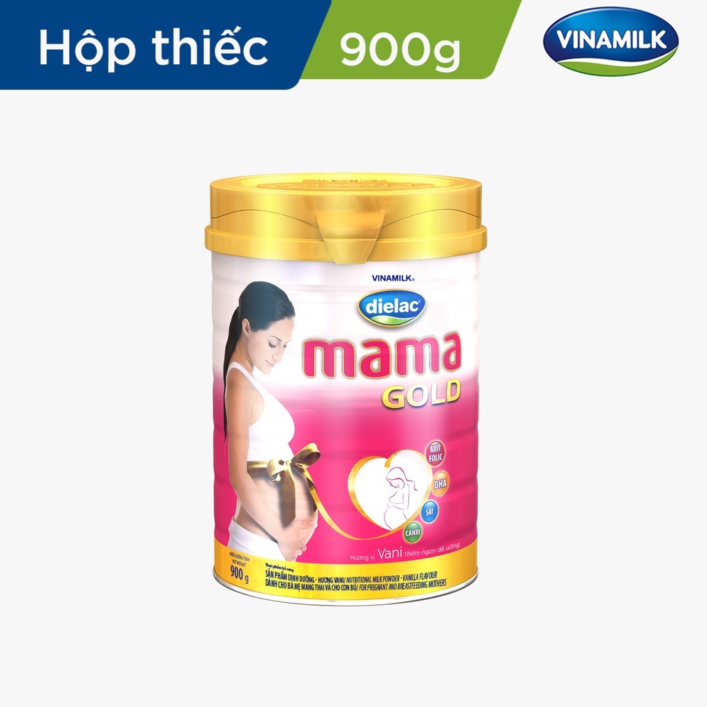 Sữa bột dành cho bà bầu Vinamilk Dielac Mama Gold- Hộp thiếc 900g Hương Vani