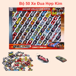 Bộ 50 xe ô tô hợp kim cao cấp chống va đập cho bé sưu tập đa dạng màu sắc cao cấp