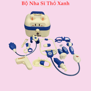 Đồ chơi bác sĩ đồ chơi nha sĩ màu xanh cao cấp cho bé nhập vai phát triển tài năng