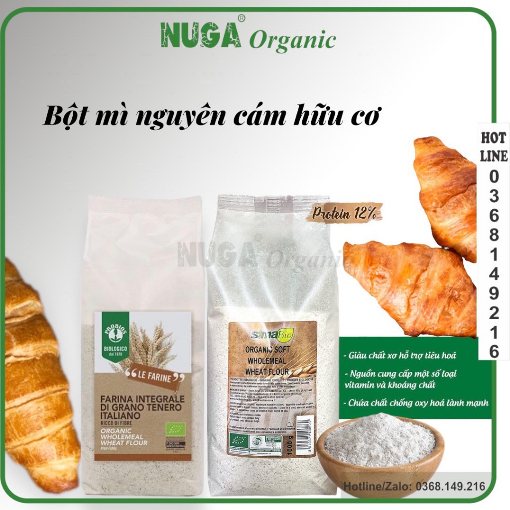 Bột mì nguyên cám hữu cơ (Whole wheat flour) - 1kg