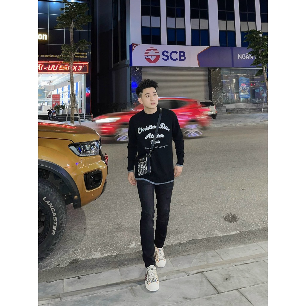 Áo Len Dior Hàng Quảng Châu Cổ Bo Tròn Cao Cấp Bản Chữ Thêu-Áo Len Nam Nữ Hàng Đẹp Hottrend