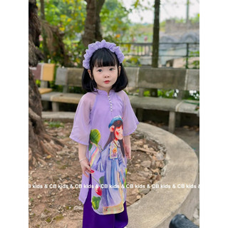 [SET BÉ GÁI] Bộ cách tân cô gái 4 màu kèm bờm ngọc cực đẹp cho bé gái (10-30kg)(chiều cao bé dưới 130cm)