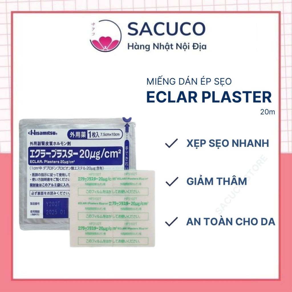 MIẾNG ÉP SẸO LỒI ECLAR PLASTER HISAMITSU NHẬT BẢN