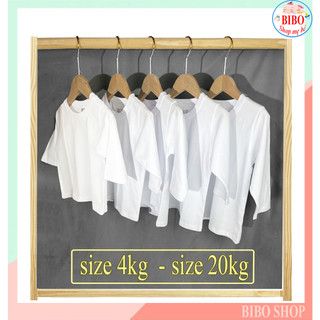 Set 5 Áo Thun Tay Dài Cho Bé Màu Trắng chất Cotton Mặc Đẹp, Vải Mát, Mềm, và Mịn_Fany