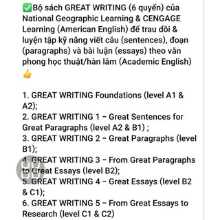 [Freeship]Bộ Nhập - Full 6c - Great Writing + Answer Key
