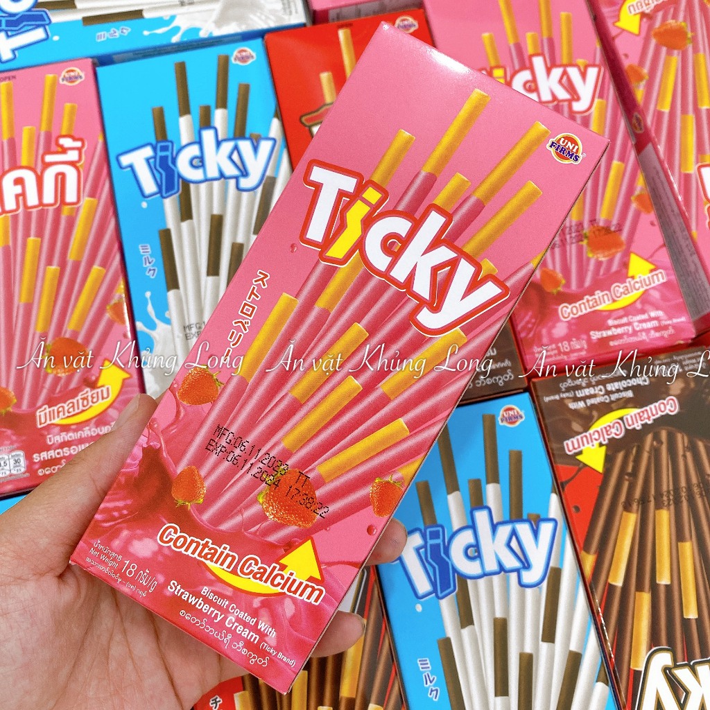 Bánh Que Ticky Socola Sữa Thái Lan, Bánh Quy Que Phủ Kem