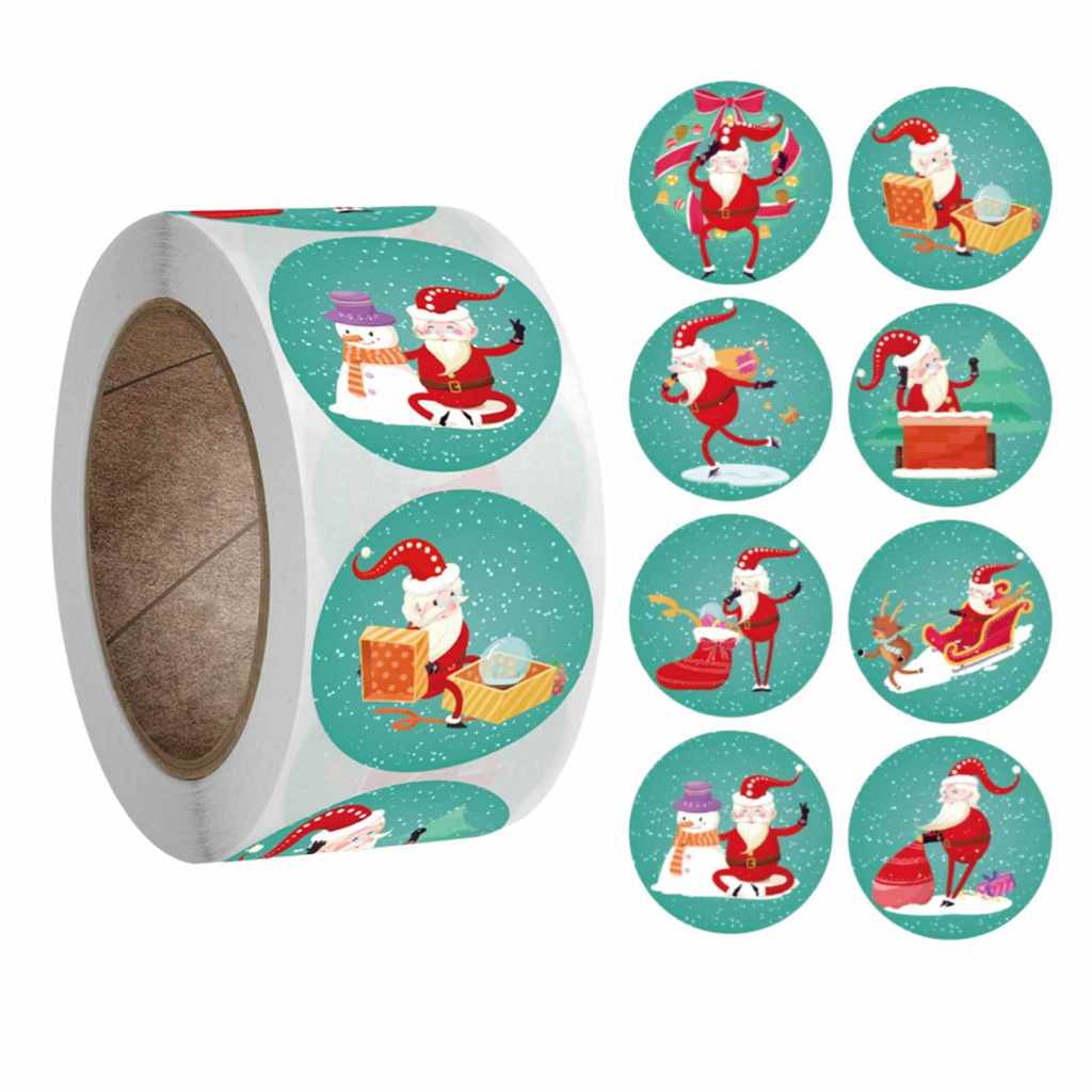 Sticker Mery Chirstmas TRAZ Cuộn sticker giáng sinh 500 cái x 2.5cm