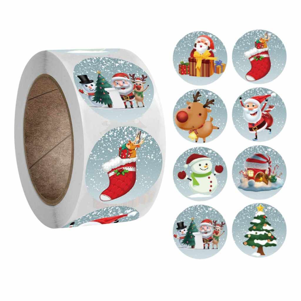 Sticker Mery Chirstmas TRAZ Cuộn sticker giáng sinh 500 cái x 2.5cm