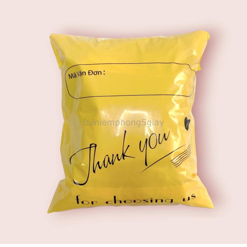 Túi gói hàng niêm phong in sẵn chữ thank you loại dày đủ màu đủ size  - 5 giây