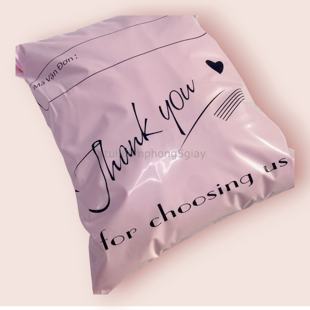 Túi gói hàng niêm phong in sẵn chữ thank you loại dày đủ màu đủ size  - 5 giây