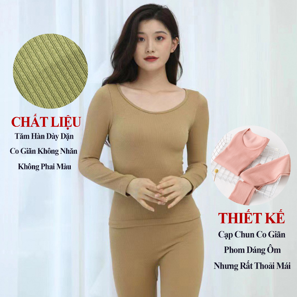 Bộ Mặc Nhà Thu Đông Nữ Dài Tay Nữ Thun Tăm Co Giãn Ôm Body Madela, Bộ Mặc Nhà Nữ Thu Đông Dài Tay Co Giãn Thoải Mái