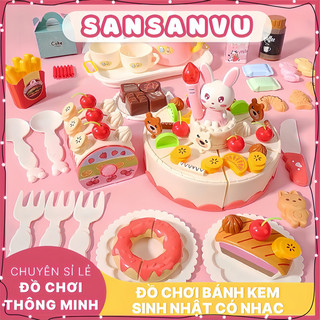 Đồ chơi cắt bánh sinh nhật loại lớn 85 chi tiết kèm nhạc và đèn ( có ảnh thật )
