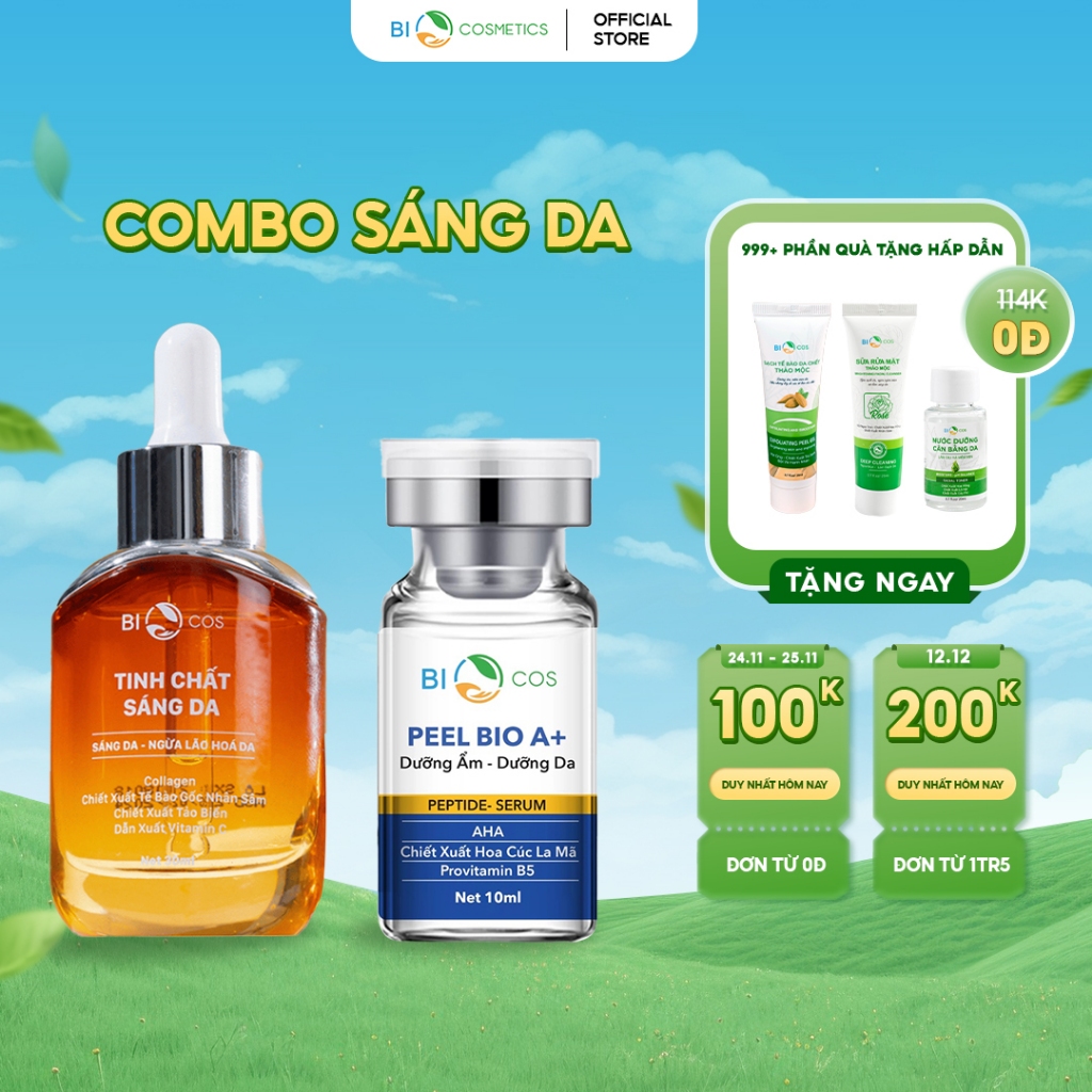 Combo liệu trình giảm mụn BIOCOS dành cho da mụn cực hiệu quả, hỗ trợ mờ thâm hồi phục da