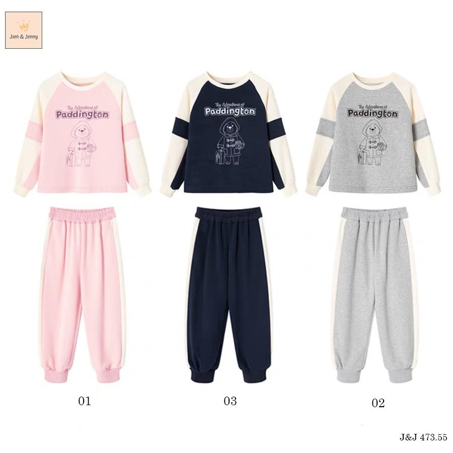 BD23145 Bộ nỉ da cá J&J BT BG Paddington gấu