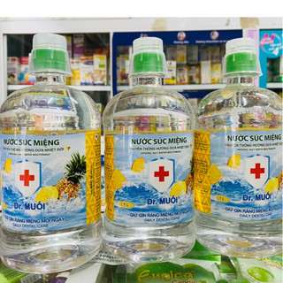 Nguyên thùng dr muối nước súc miệng hương dứa - 9 chai x 1000ml