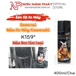 Sơn xịt samurai màu xe máy kawasaki k159* màu đen kim loại