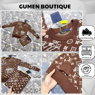 Áo len lv nam cổ tròn cực đẹp - áo len nam in chữ cực xịn