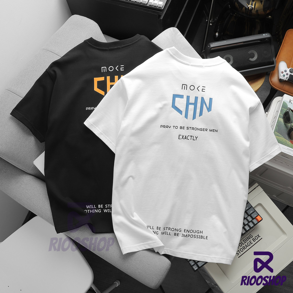 Áo thun nam nữ tay lỡ, áo phông nam form rộng oversize màu trắng, đen đẹp RIOOSHOP RTO001