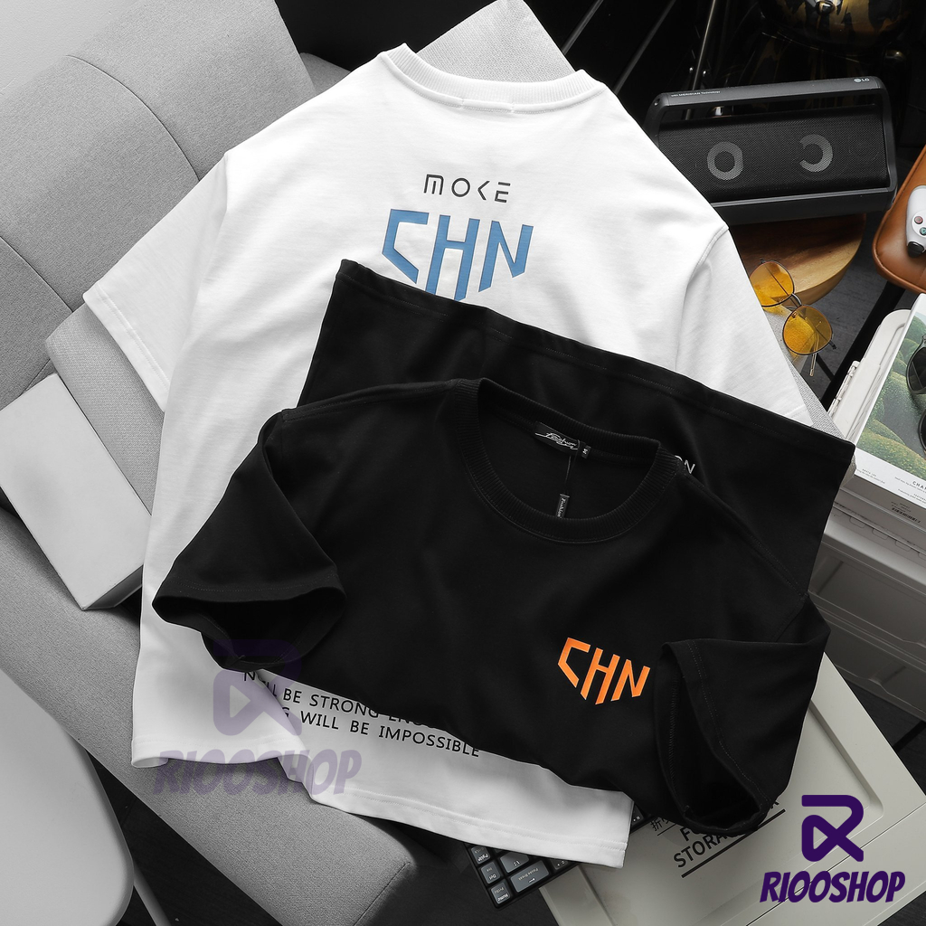 Áo thun nam nữ tay lỡ, áo phông nam form rộng oversize màu trắng, đen đẹp RIOOSHOP RTO001