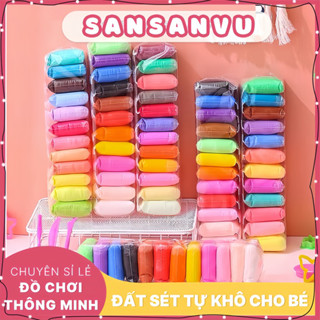Combo đất sét tự khô Nhật 12/36 màu an toàn nặn hình cao cấp siêu nhẹ dành cho bé làm butter slime trang trí