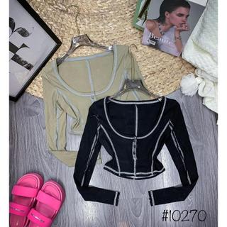 Áo THUN tay dài , PHÔM ÔM VỪA, chạy chỉ ngược nổi tạo kiểu cổ vông rộng phom croptop  tay siêu dài