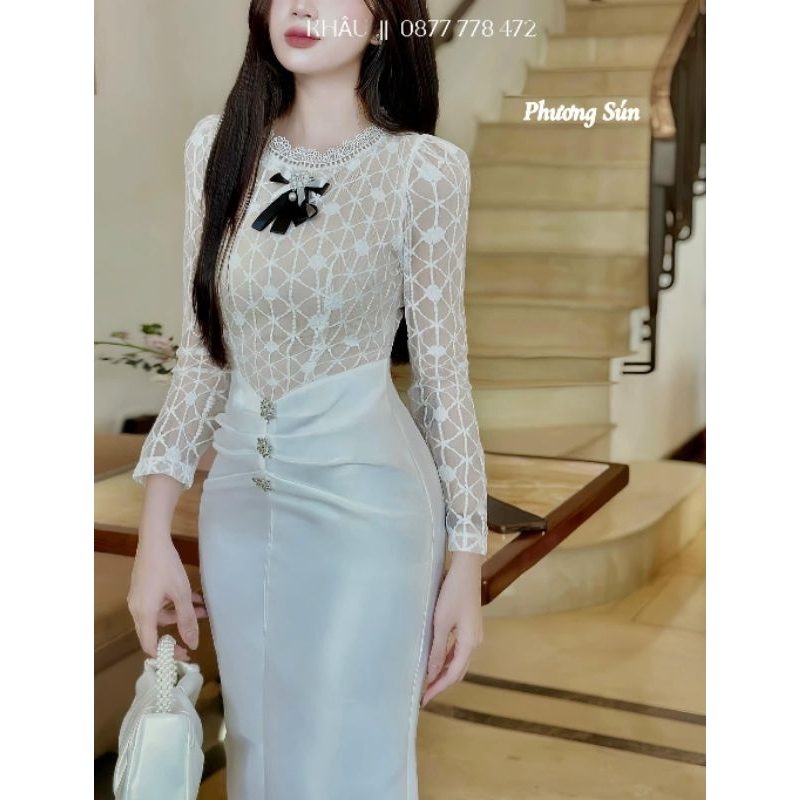 Váy Body ren phối tuyết mưaSml xl 💯HÀNG THIẾT KẾ TẾT 2024 💖