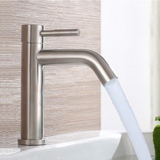 Vòi đơn chậu rửa mặt – Lavabo điếu lạnh tròn Inox SUS304 LV501S