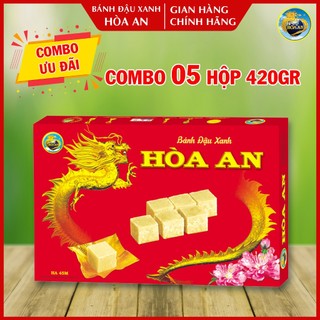 Combo 05 hộp bánh đậu xanh hòa an hộp 420gr