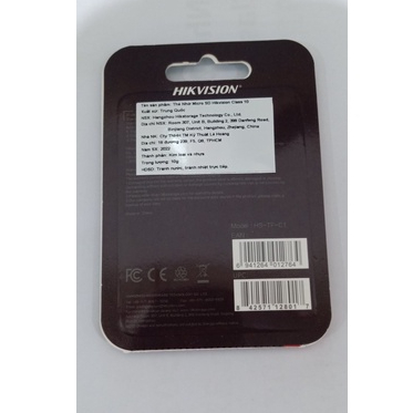 Thẻ Nhớ Micro SD Hikvision 64Gb Class 10 - Hàng Chính hãng